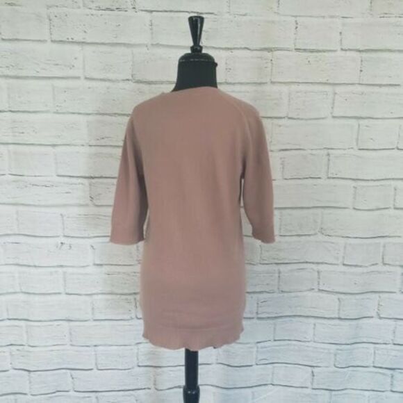 Vince Womens Small Cashmere Sweater Crewneck Rose Color Slim Cut - Picture 5 of 7